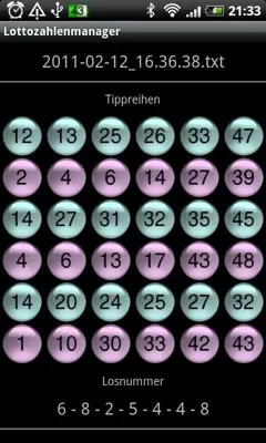 Lottery numbers manager 3 android App screenshot 2